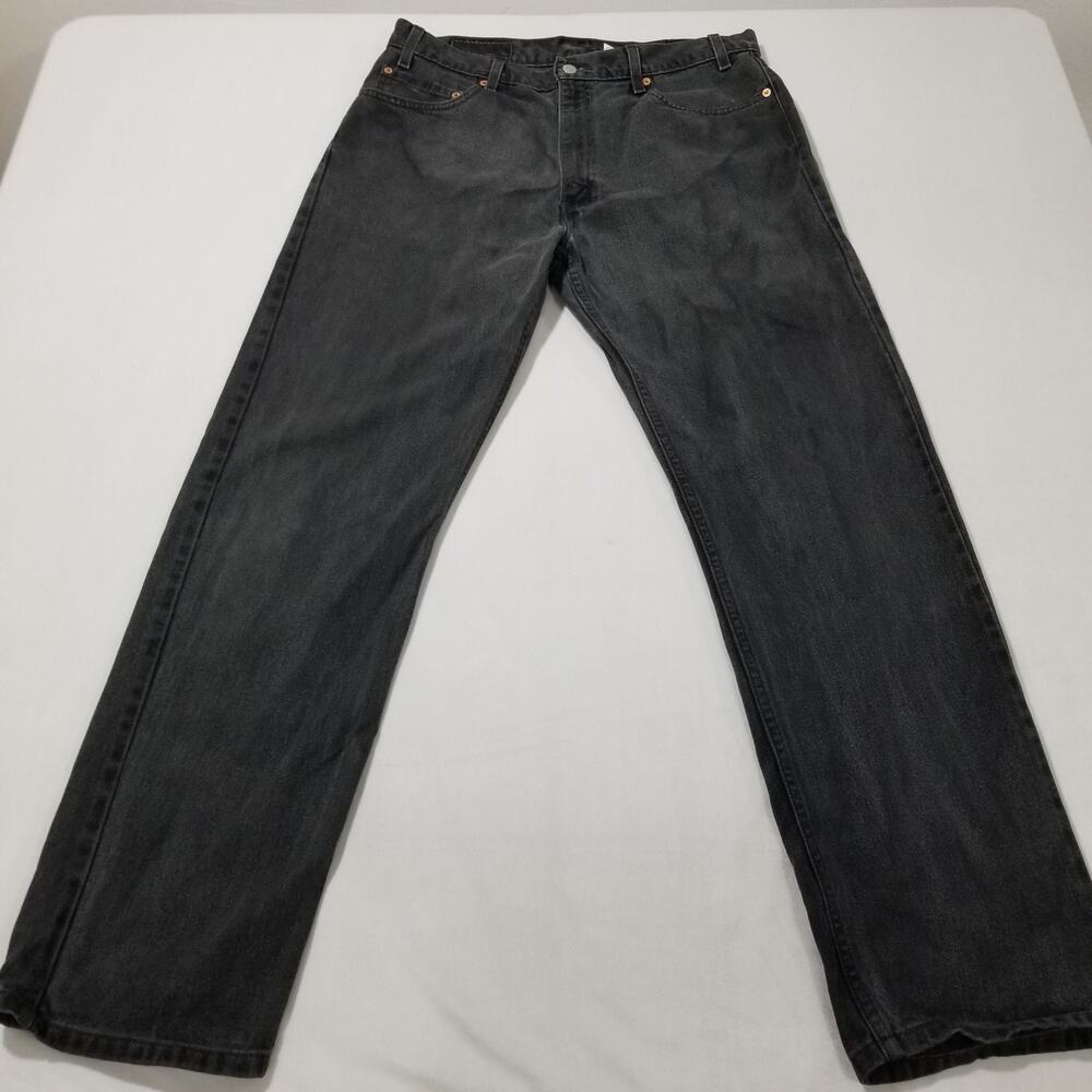 Vintage Levis 505 Jeans Mens 36x32 Straight Leg Regular Fit Y2K Black 100 Cotton